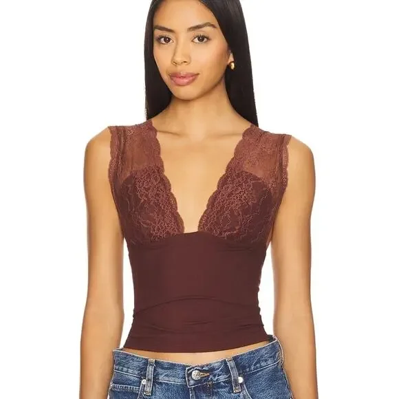 NEW Free People Power Play Cami in Bittersweet/Cocoa - Picture 1 of 7